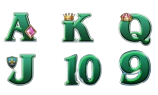 A, K, Q, J, 10, 9